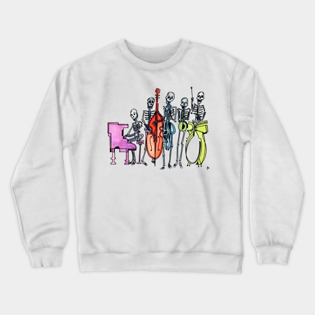 The Skeleton Band Crewneck Sweatshirt by WorldofPollux